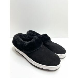 Blondo Slippers Womens Size 5.5 Black Leather Suri Waterproof Slip On Fur Sneake